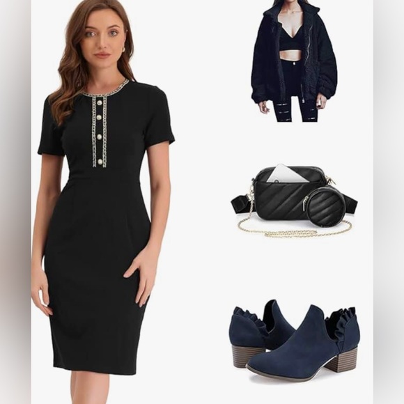 NWT Fall Cutout Booties Ankle Heels Low Stacked Ruffle Slip On Short Boots - Picture 6 of 6